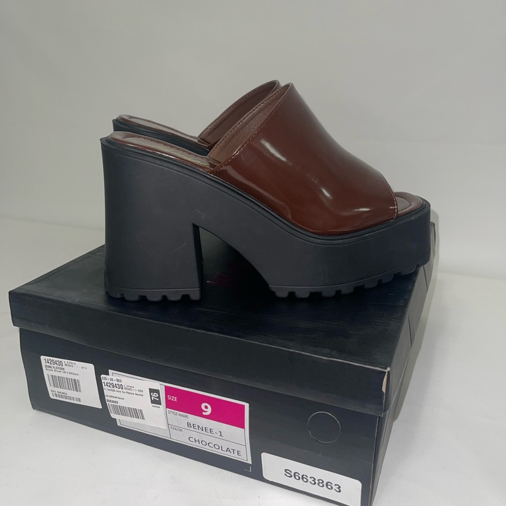 Women's Chocolate Platform Mules
